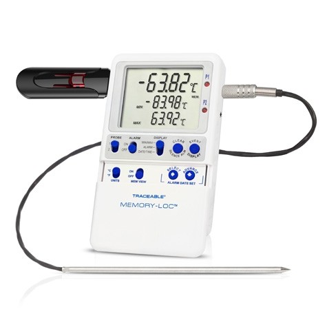 Traceable Remote Probe Thermometer with Calibration; ±1.0°C Accuracy (-20  to 100°C)