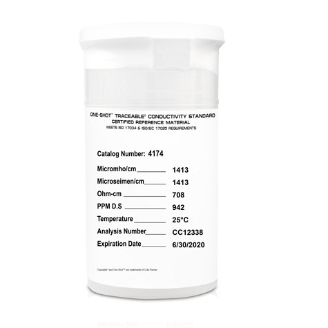 4174 ISO 17034 Traceable One-Shot Conductivity Standards (CRM)-1413 Microsiemens