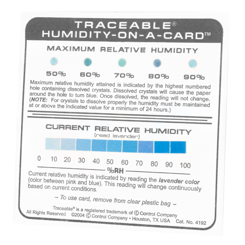 Traceable Humidity-On-A-Card