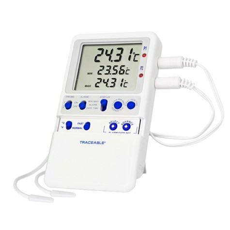 Traceable Remote Probe Thermometer with Calibration; ±1.0°C Accuracy (-20  to 100°C)