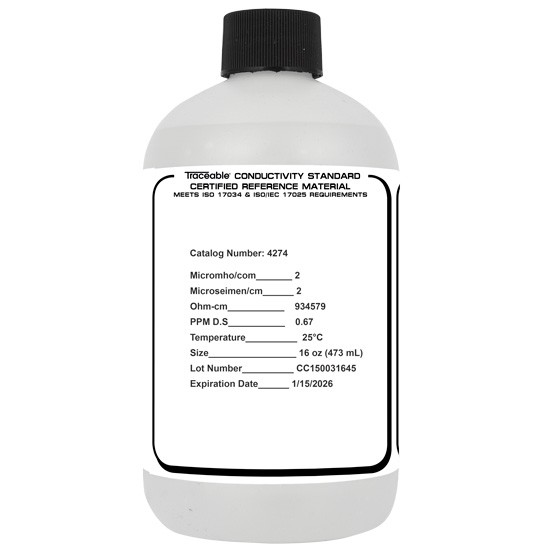 4274 ISO 17034 Traceable® Conductivity Standards- 1 Microsiemens 