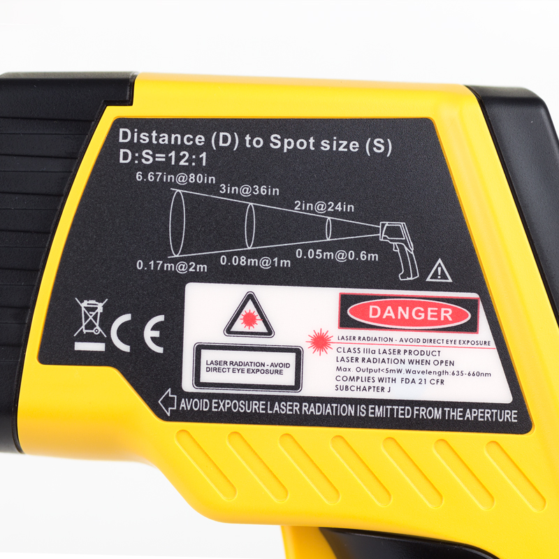 Digi-Sense Traceable Dual-Laser Infrared Thermometer with Type K and Calibration; 12:1 Ratio