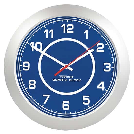 Analog Wall Clock; Blue Frame/White Face