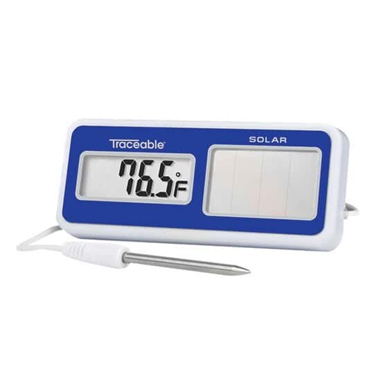 Calibrated Solar-Powered Digital Thermometer; 1 External Probe