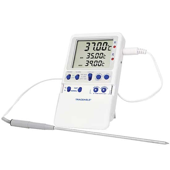 Extreme-Accuracy Digital Thermometer, 37°C; 1 Stainless Steel Probe