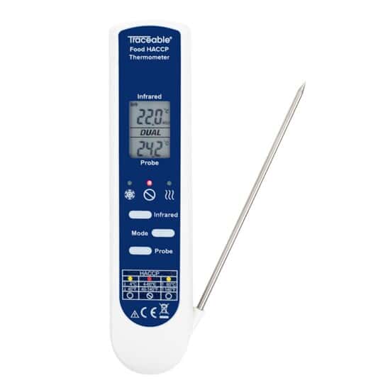 2-in-1 Waterproof Food HACCP Thermometer; 1 Integral Fold-Out Probe
