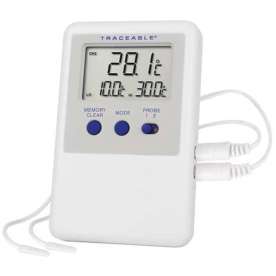 Calibrated Refrigerator/Freezer Thermometer; 2 Bullet Probes