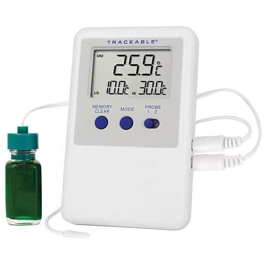 Calibrated Refrigerator/Freezer Thermometer; 1 Glass Bottle and 1 Bullet Probe
