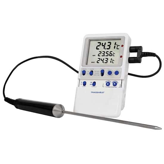 High-Accuracy Ultra-Low Freezer Digital RTD Thermometer; 1 Stainless Steel Probe