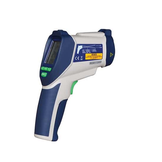 Professional Data Logging Dual-Laser IR Thermometer, Thermocouple Probe Input, 50:1