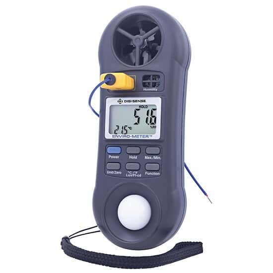 Environmental Meter; Wind Speed, Humidity, Temperature, and Light Meter
