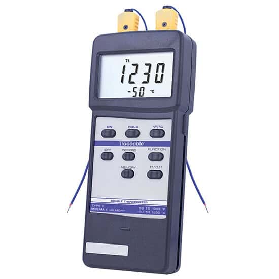 Dual-Input Type K Thermocouple Thermometer with RS-232